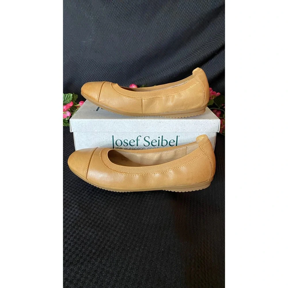 Josef Seibel Pippa Calif Combi Leather Ballet Flats Tan Brown Size 37 Womens